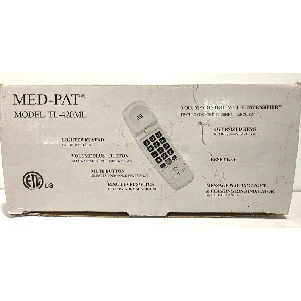 Med-Pat TL-420 Beige  Wall Mountable  Telephone  New In Box